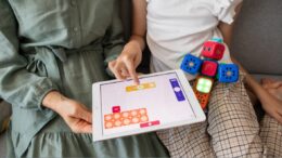 child playing with toys