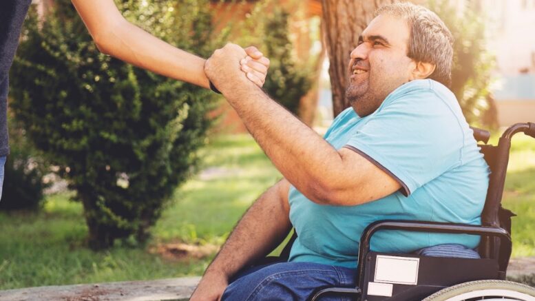 disabled man wheelchair