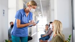 nurse taking appointment