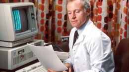 Doctor with computer
