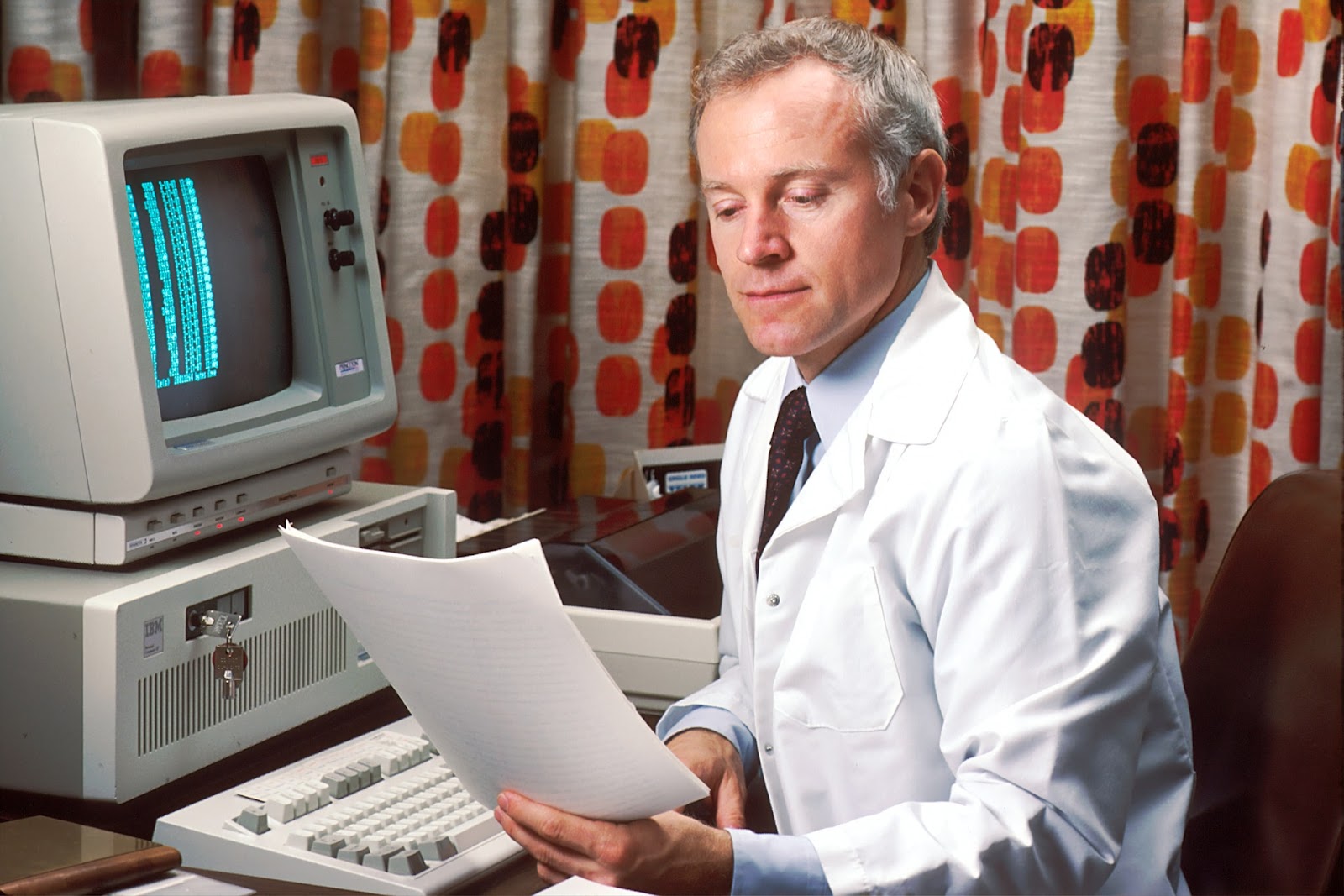 Doctor with computer