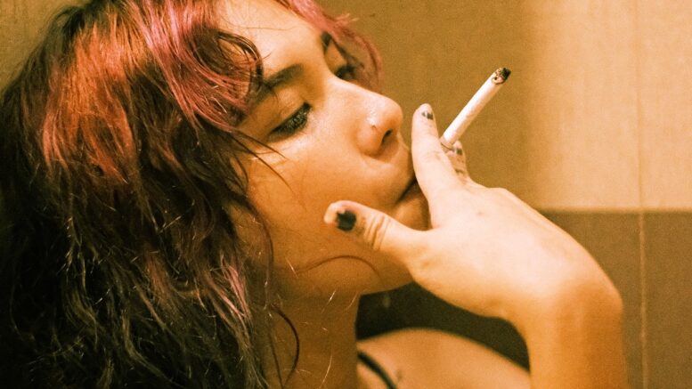 smoking girl addicted