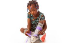 kid with feet injury