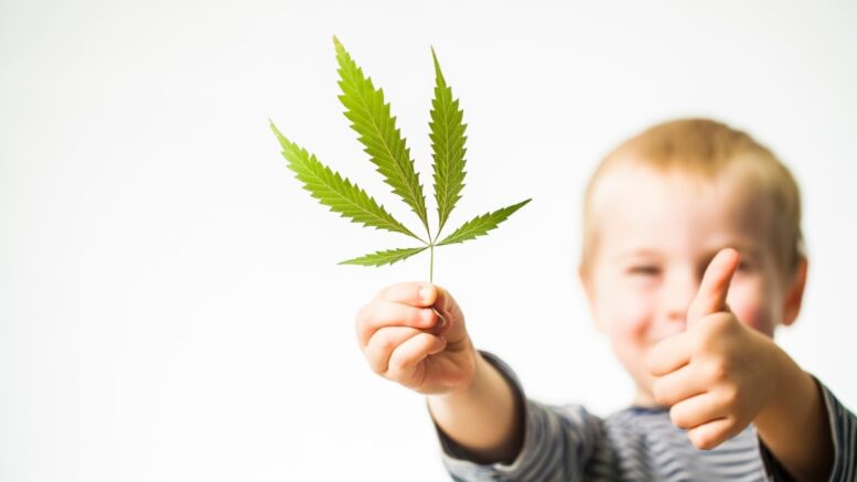 child with cannabis
