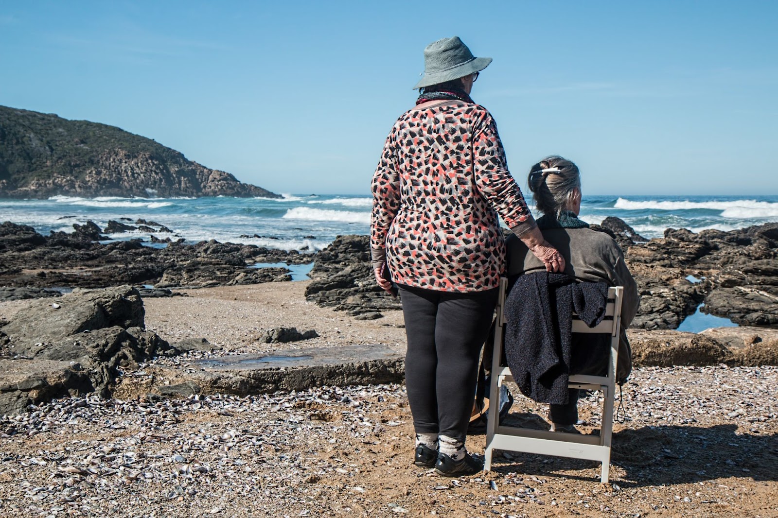 elderly at the beach