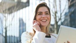 smiling working woman