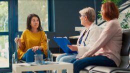 talking with patient