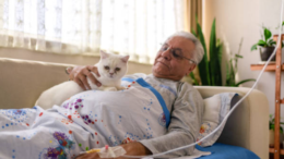 elderly with cat