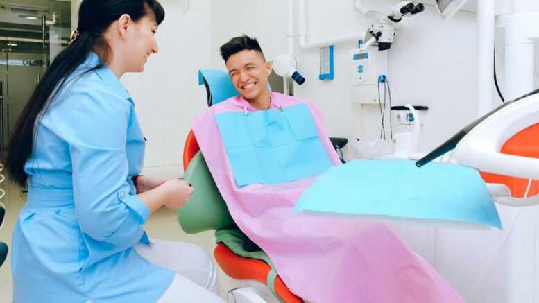 smiling at the dentist