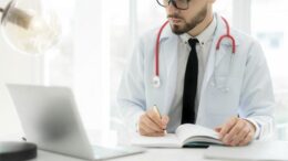 young doctor studying