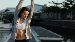 nice girl stretching