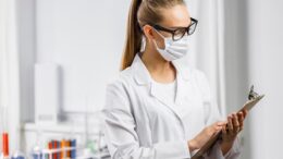 lab worker with mask